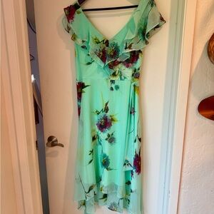 DKNY Floral Mint Green Spring Easter Summer Dress NWT Sz 12
